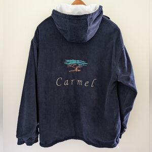 Vintage Carmel California Reversible Jacket Windbreaker UNISEX M L Navy White